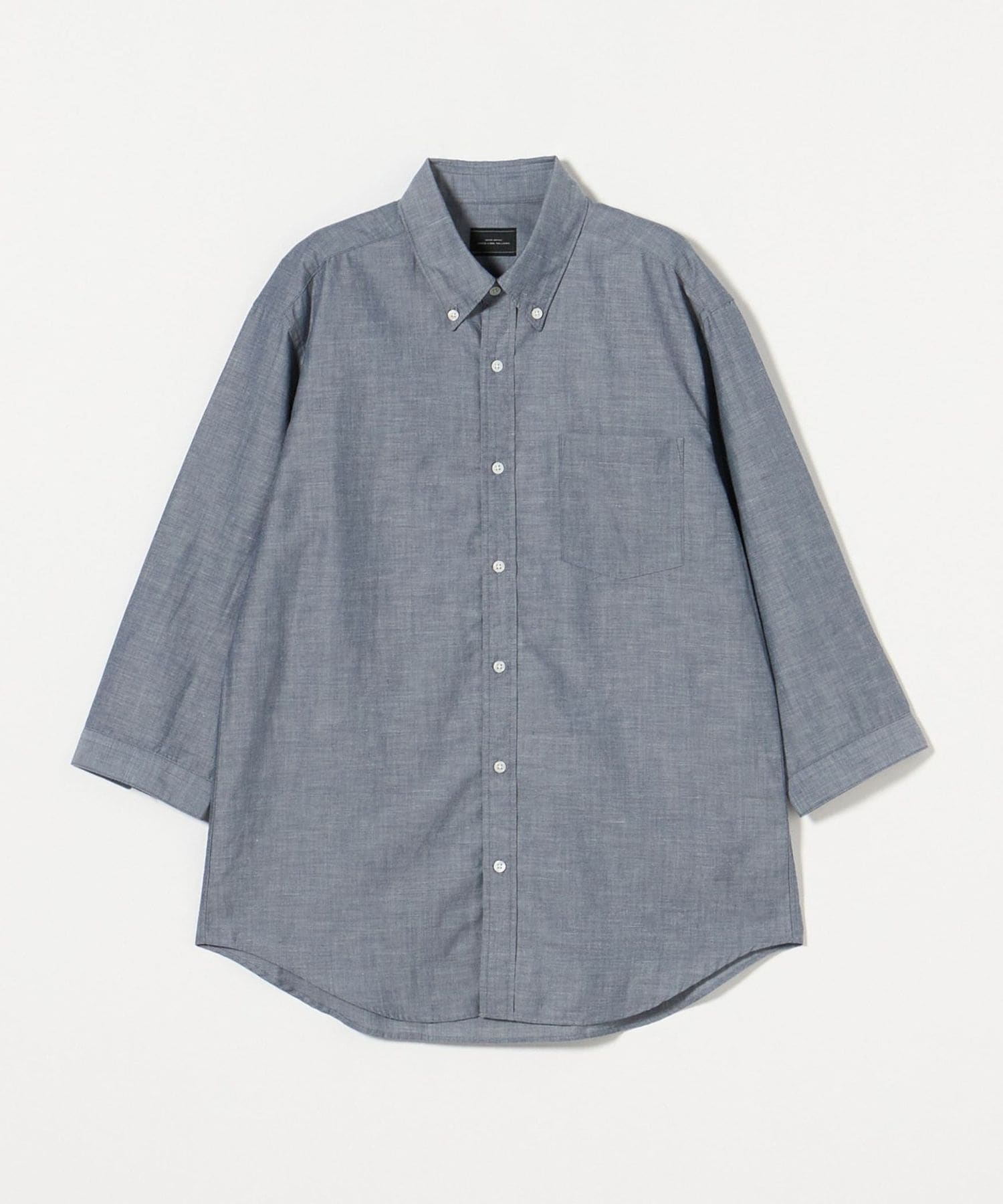 REMILLA ネイビー ボタンシャツ　日本製 UNITED ARROWS green label relaxing ラミー ボタンダウン 7分袖