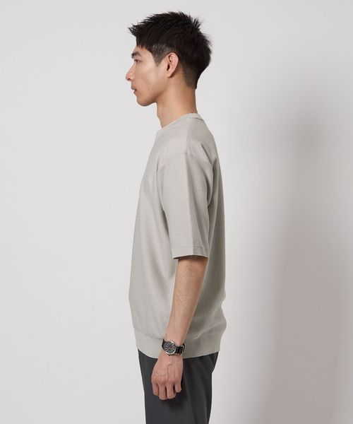 【新品】ユナイテッドアローズ シルク クルーネック ショートスリーブニット UNITED ARROWS（ユナイテッドアローズ）の「コットンシルク 18G