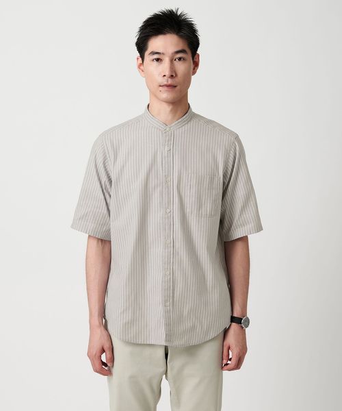 LENOCLOTH バンドカラーシャツ