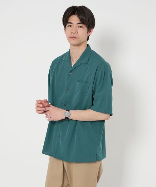 green label relaxing/リバー トリコット オープンカラーシャツ/シャツ / ブラウス