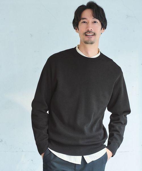 green label relaxing/ポリエステル ウール ミラノリブ クルーネック ニット/ニット / セーター