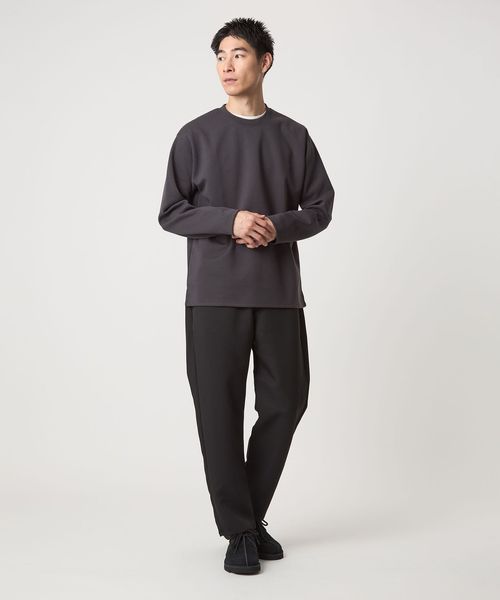 さっつん⭐︎【美品】エブール☆ブラウンダブルラッセルクルーネックカットソー ダブルフェイス クルーネック カットソー