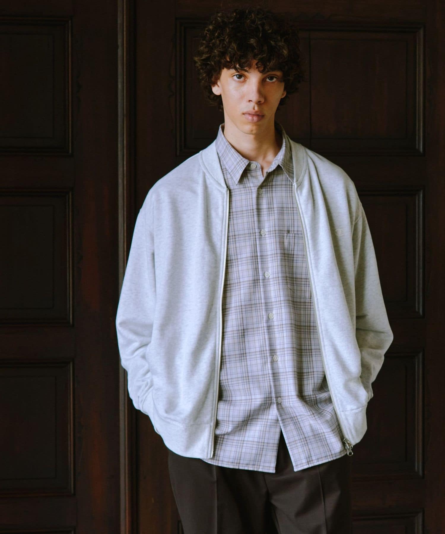 Champion - ミスターロッジオ 別注】＜Champion＞スウェット ジップ リブ ブルゾン