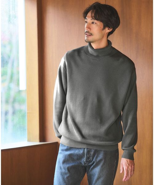 green label relaxing/コットン アゼ タートル ネック ニット/ニット / セーター