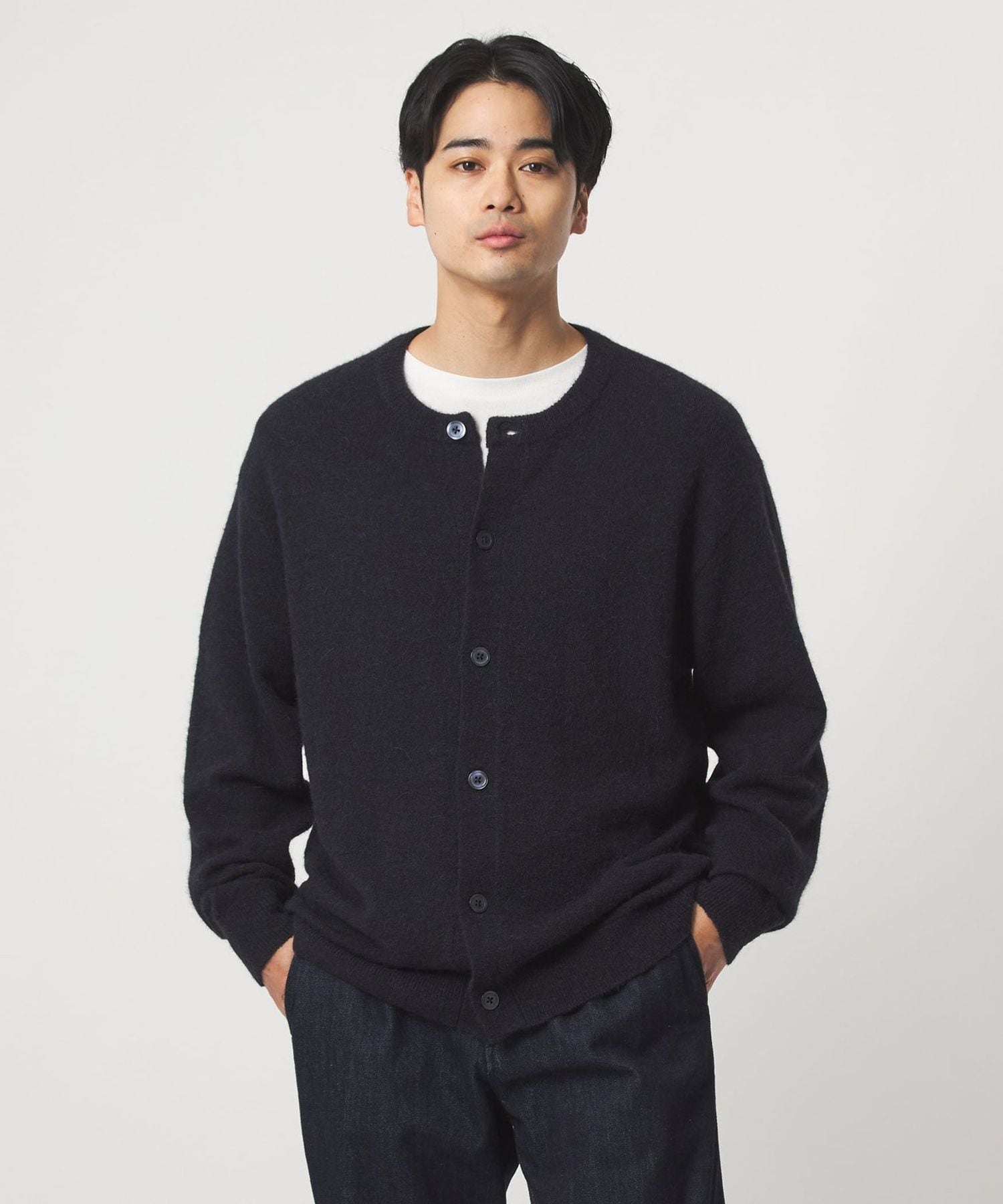 【新品未使用】SHIPS アルパカブレンド グレー カーディガン UNITED ARROWS green label relaxing｜アルパカブレンド クルー