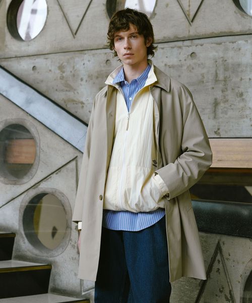 green label relaxing/ナイロンオックス ステンカラーコート ‐撥水‐/ステンカラーコート