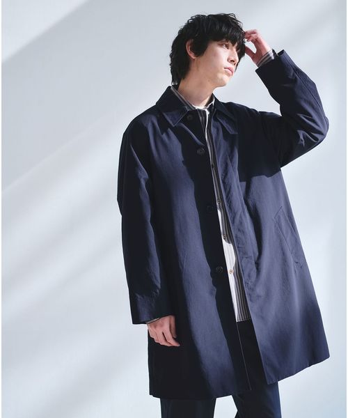 green label relaxing/ナイロンオックス ステンカラーコート ‐撥水‐/ステンカラーコート