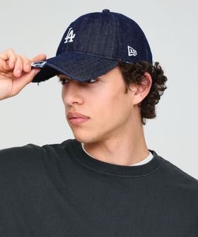 NEW ERA/【別注】＜NEW ERA＞9TWENTY ダメージ デニム LA キャップ ネイビー/キャップ