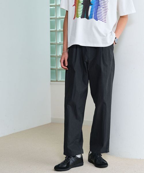 green label relaxing/コットン ナイロン ツイル  GJ 1P ワイド パンツ W3/その他パンツ