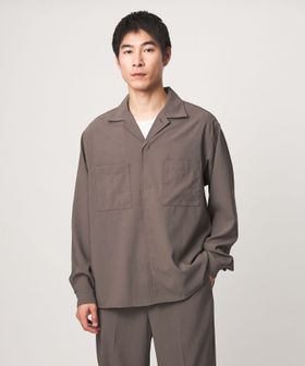 green label relaxing/SHIELDRY フライフロント 長袖 オープンカラー シャツ ―伸縮性・UVカット・遮熱―/シャツ / ブラウス