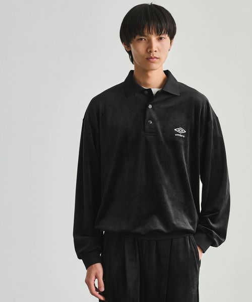 UMBRO/【別注】＜UMBRO＞ベロア 長袖 ポロシャツ/ポロシャツ