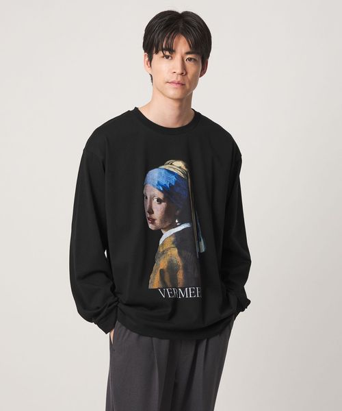 green label relaxing/フェルメール クルーネック プリント 長袖 Tシャツ/Tシャツ / カットソー
