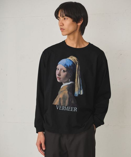 green label relaxing/フェルメール クルーネック プリント 長袖 Tシャツ/Tシャツ / カットソー
