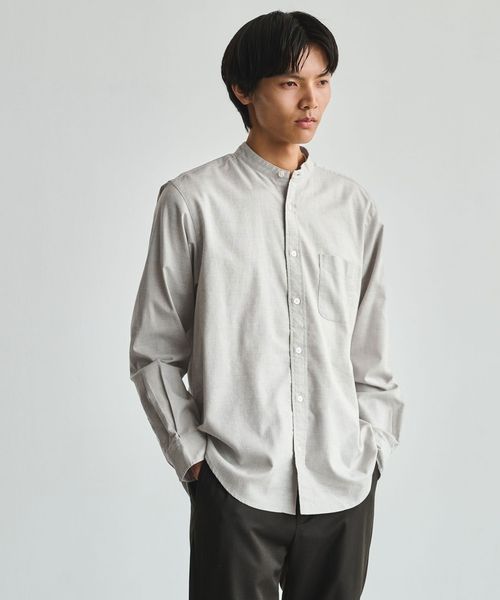 green label relaxing/ナチュラル フィット ビエラバンドカラー 長袖 シャツ/シャツ / ブラウス