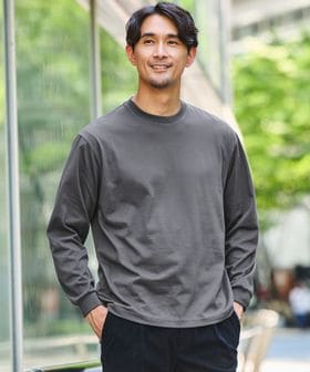 green label relaxing/【WEB限定】JUST fit デイリー ワイド 長袖 Tシャツ ―吸水速乾・抗菌―/Tシャツ / カットソー
