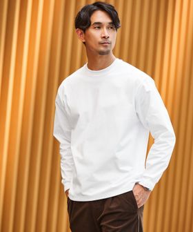 green label relaxing/【WEB限定】JUST fit クリーン カノコ ワイド クルーネック 長袖 Tシャツ ―抗菌―/Tシャツ / カットソー