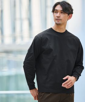 green label relaxing/【WEB限定】JUST fit クリーン カノコ ワイド クルーネック 長袖 Tシャツ ―抗菌―/Tシャツ / カットソー