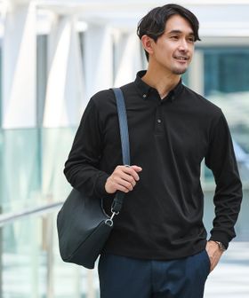 green label relaxing/【WEB限定】JUST fit デイリー ドライ ボタンダウン 長袖 ポロシャツ ―吸水速乾・抗菌―/Tシャツ / カットソー