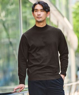 green label relaxing/【WEB限定】JUST fit ハイゲージ ジャケイン モックネックニット ―ハンドウォッシャブル―/ニット / セーター