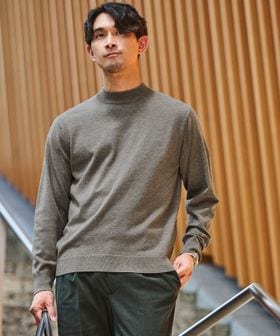 green label relaxing/【WEB限定】JUST fit ハイゲージ ジャケイン モックネックニット ―ハンドウォッシャブル―/ニット / セーター