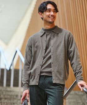 green label relaxing/【WEB限定】JUST fit ハイゲージ ポロニット カーディガン ―ハンドウォッシャブル―/カーディガン / ボレロ