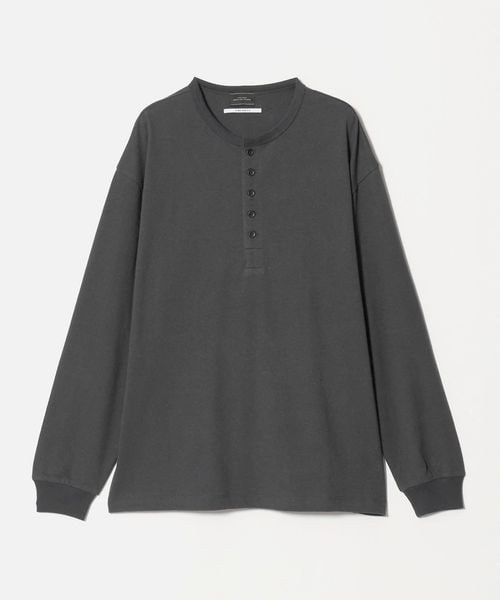 green label relaxing/コットン シルク ヴィンテージライク ヘンリーネック 長袖 カットソー Tシャツ/Tシャツ / カットソー