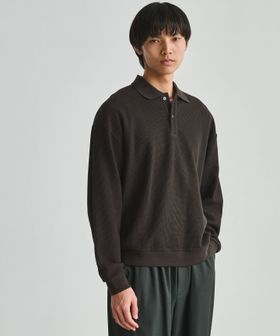 green label relaxing/ワッフル 長袖 ポロシャツ/ポロシャツ
