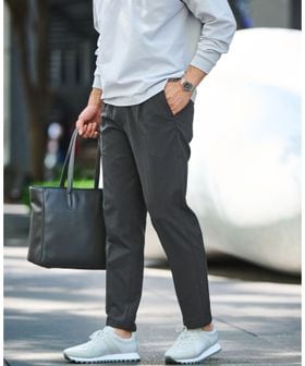 green label relaxing/【WEB限定】JUST fit ウールライク 1プリーツ イージーパンツ ―ストレッチ―/イージーパンツ