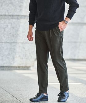 green label relaxing/【WEB限定】JUST fit ウールライク 1プリーツ イージーパンツ ―ストレッチ―/イージーパンツ