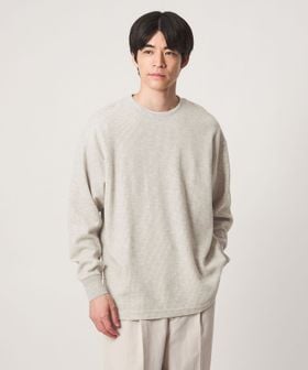 green label relaxing/ワッフル クルーネック 長袖 Tシャツ カットソー/Tシャツ / カットソー