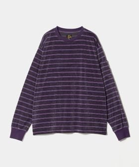 NEEDLES/＜NEEDLES＞ベロア ロングスリーブ クルーネック ボーダー Tシャツ/Tシャツ / カットソー