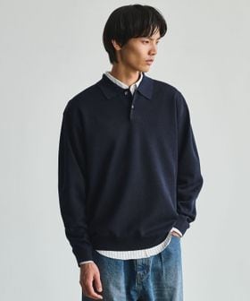 green label relaxing/スムース ニット 長袖 ポロシャツ ―ウォッシャブル―/ポロシャツ