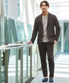green label relaxing/【WEB限定】JUST fit ミニチェック ナロー セットアップ ジャケット＆パンツ ―ストレッチ―/スーツ / セットアップ