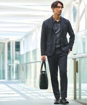 green label relaxing/【WEB限定】JUST fit ミニチェック ナロー セットアップ ジャケット＆パンツ ―ストレッチ―/スーツ / セットアップ