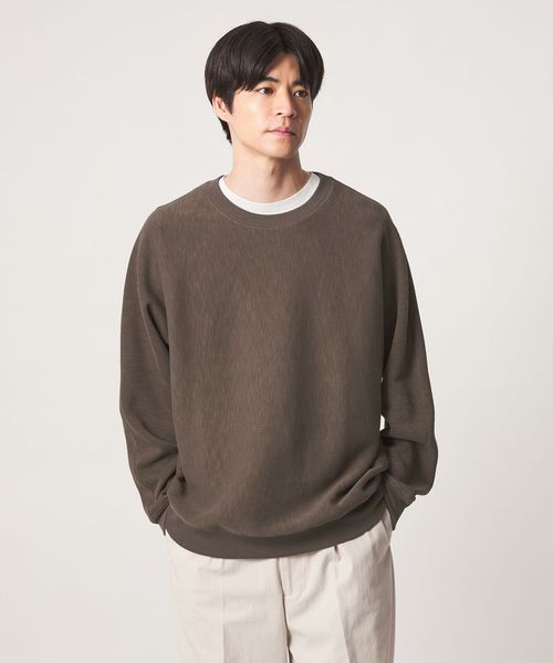 green label relaxing/スラブ リブ クルーネック ドルマンスリーブ 長袖 カットソー/Tシャツ / カットソー