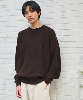 green label relaxing/ハミルトンラムズウール ナイロン ワイドネック ニット/ニット / セーター