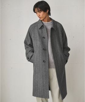 green label relaxing/FINE BASIC ウール ツイード ステンカラー コート/ステンカラーコート