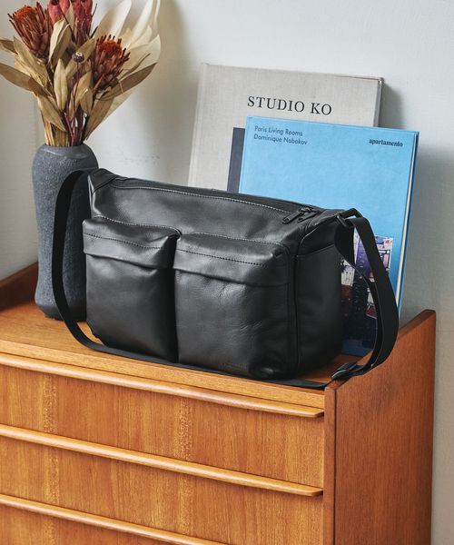 green label relaxing/GLR レザー ファンクショナル マルチポケット ショルダー バッグ/ショルダーバッグ