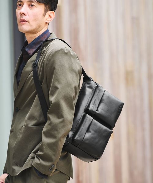 green label relaxing/GLR レザー ファンクショナル マルチポケット ショルダー バッグ/ショルダーバッグ