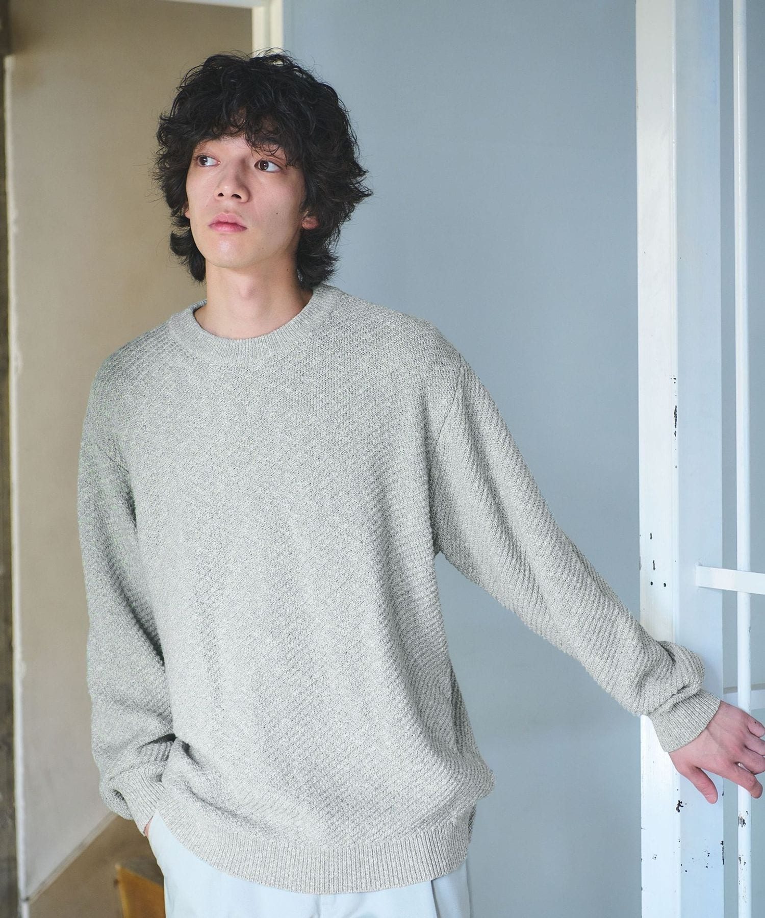 ミックスカラー クルーネック ニット