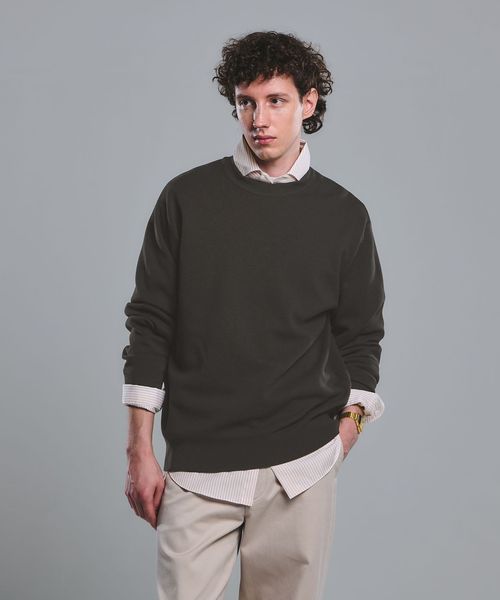 green label relaxing/コットン シルク ミラノリブ クルーネック ニット/ニット / セーター