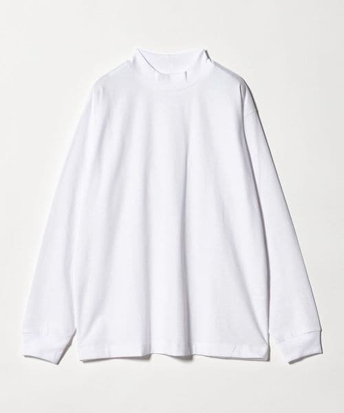 green label relaxing/LONG FIBER COTTON クリア モックネック 長袖 Tシャツ/Tシャツ / カットソー