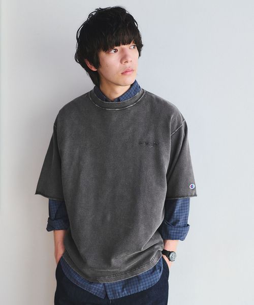 green label relaxing/【別注】＜Champion＞フェード クルーネック 半袖 スウェット/スウェット / パーカー