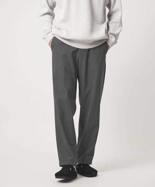 green label relaxing/ストライプ ワイド ユーティリティパンツ W2 イージーパンツ ―ストレッチ―/イージーパンツ