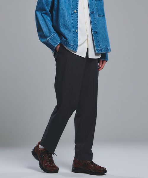 green label relaxing/ストライプ ワイド ユーティリティパンツ W2 イージーパンツ ―ストレッチ―/イージーパンツ