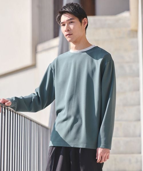 green label relaxing/KIVANC ノーカラー 長袖 Tシャツ/Tシャツ / カットソー