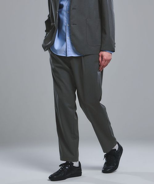 green label relaxing/DICROS ポリエステル ツイル 1プリーツ W2 ユーティリティパンツ ―ストレッチ・撥水―/イージーパンツ