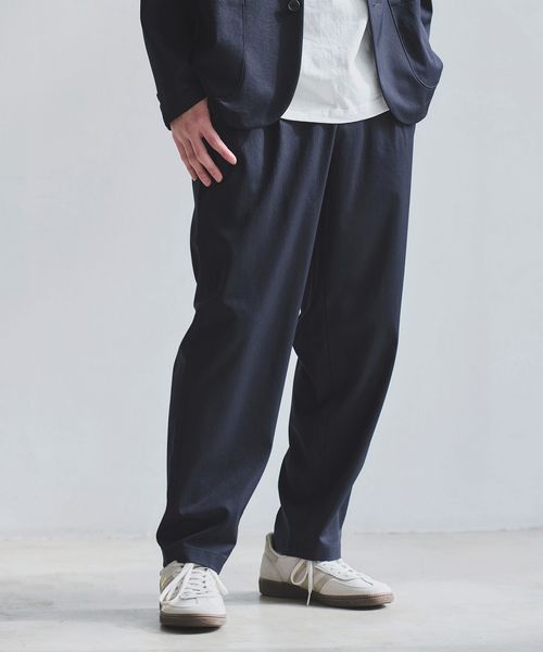 green label relaxing/DICROS ポリエステル ツイル 1プリーツ W2 ユーティリティパンツ ―ストレッチ・撥水―/イージーパンツ