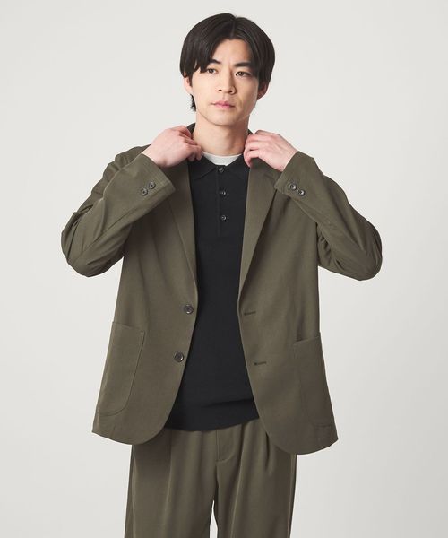 green label relaxing/DICROS ポリエステル ツイル リラックス ジャケット ―ストレッチ・撥水―/セットアップ ジャケット