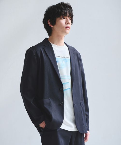 green label relaxing/DICROS ポリエステル ツイル リラックス ジャケット ―ストレッチ・撥水―/セットアップ ジャケット